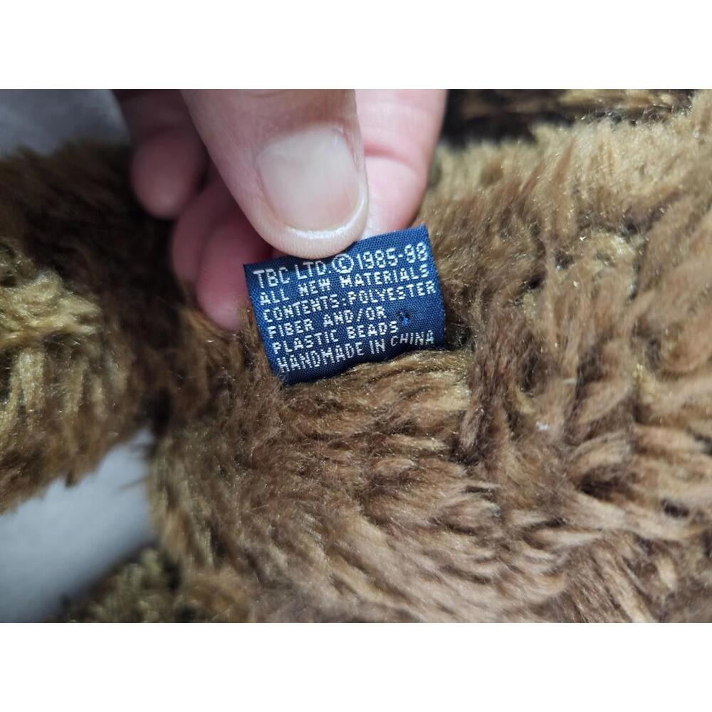 Vintage The Boyds Collection Bear Plush Toy Brown Bow 80's Jointed Bean Bag 13" - Picture 10 of 13